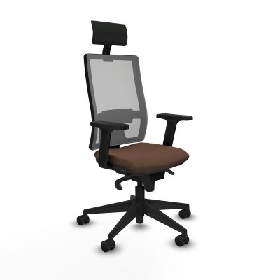Chaise de Bureau avec Appui-tête Piqueras y Crespo 2D066N1 Brun foncé