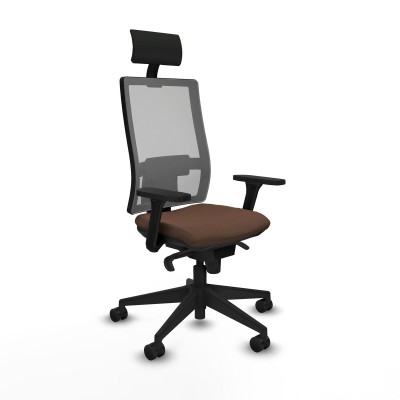Chaise de Bureau avec Appui-tête Piqueras y Crespo 3D066N1 Brun foncé