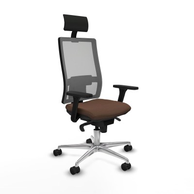 Chaise de Bureau avec Appui-tête Piqueras y Crespo 3D086N1 Brun foncé