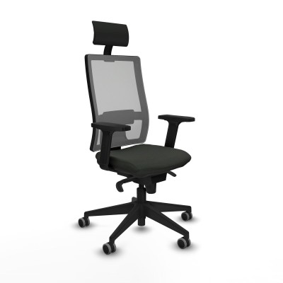 Chaise de Bureau avec Appui-tête Piqueras y Crespo 2D066G1 Noir