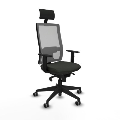Chaise de Bureau avec Appui-tête Piqueras y Crespo 1D066G1 Noir
