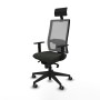 Chaise de Bureau avec Appui-tête Piqueras y Crespo 1D066G1 Noir