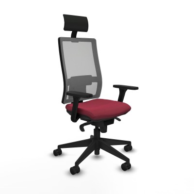 Office Chair with Headrest Piqueras y Crespo 3D066N1 Maroon