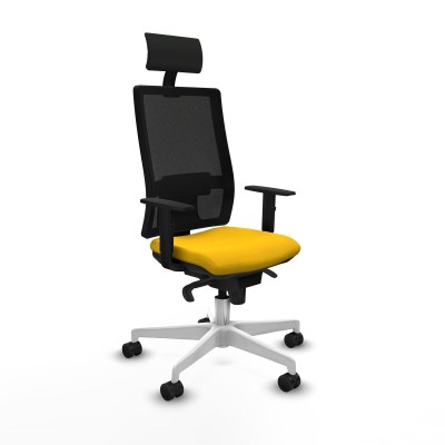 Office Chair with Headrest Piqueras y Crespo 1D026N1 Yellow