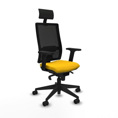 Chaise de Bureau avec Appui-tête Piqueras y Crespo 2D066N1 Jaune