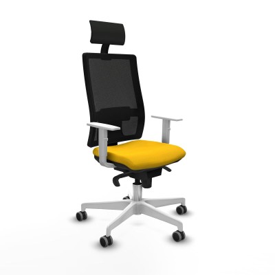Office Chair with Headrest Piqueras y Crespo 4B026G1 Yellow