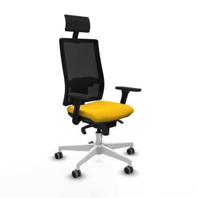 Office Chair with Headrest Piqueras y Crespo 3D026G1 Yellow