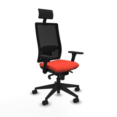 Office Chair with Headrest Piqueras y Crespo 3D066N1 Dark Orange