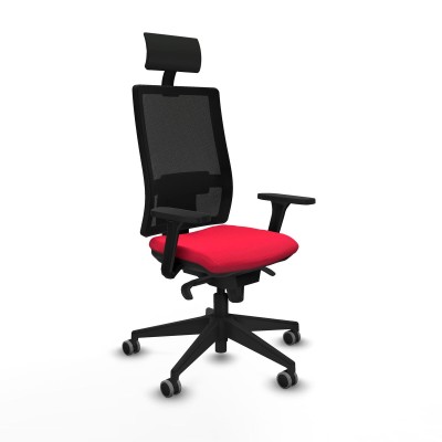 Office Chair with Headrest Piqueras y Crespo 3D066G1 Red