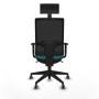 Office Chair with Headrest Piqueras y Crespo 1D066G1 Turquoise