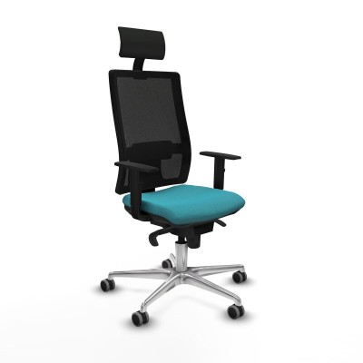 Office Chair with Headrest Piqueras y Crespo 1D086G1 Turquoise