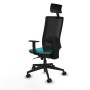 Chaise de Bureau avec Appui-tête Piqueras y Crespo 1D066N1 Turquoise
