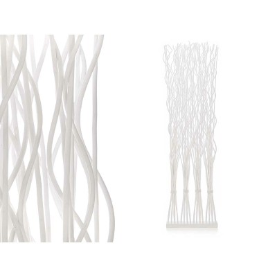 Paravent MJ84091-B Blanc Bois de saule 50 x 182 x 13 cm 4 Bouquets