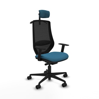 Chaise de Bureau Piqueras y Crespo D036N2H Noir Vert pétrole