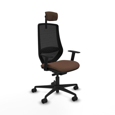 Chaise de Bureau Piqueras y Crespo D036N2W Noir Brun foncé