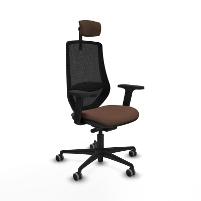 Chaise de Bureau Piqueras y Crespo D036G2W Noir Brun foncé