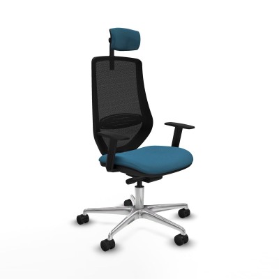 Chaise de Bureau Piqueras y Crespo D086N2W Noir Vert pétrole
