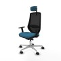 Chaise de Bureau Piqueras y Crespo D086N2W Noir Vert pétrole