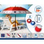 Parasol de plage Ø 220 cm SPF50+ Ancre