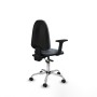 Chaise de Bureau Piqueras y Crespo Aýna AS bali gris brazos 2D base cromada ruedas autofrenantes 50mm Gris
