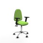 Chaise de Bureau Piqueras y Crespo Aýna AS bali pistacho brazos 2D base cromada ruedas autofrenantes 50mm Pistache
