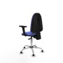 Chaise de Bureau Piqueras y Crespo Aýna AS bali azul claro brazos 2D base cromada topes Bleu clair