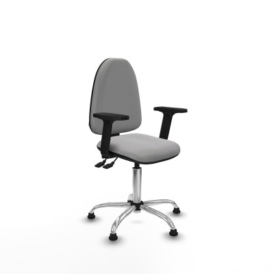 Chaise de Bureau Piqueras y Crespo Aýna AS bali gris claro brazos 2D base cromada topes Gris clair