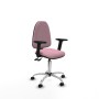 Chaise de Bureau Piqueras y Crespo Aýna AS bali rosa brazos 2D base cromada ruedas autofrenantes 50mm Rose