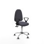 Chaise de Bureau Piqueras y Crespo Aýna AS bali gris oscuro brazos fijos base cromada topes Gris foncé