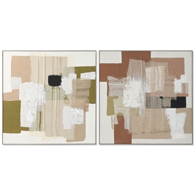Cadre Home ESPRIT Vert Beige Abstrait Urbaine 121 x 5,2 x 121 cm (2 Unités)