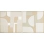 Cadre Home ESPRIT Blanc Beige Moderne Scandinave 90 x 3,8 x 90 cm (2 Unités)