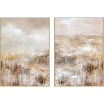 Cadre Home ESPRIT Doré Rose clair Abstrait 103 x 4,5 x 143 cm (2 Unités)