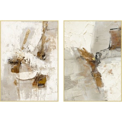 Cadre Home ESPRIT Blanc Doré Abstrait Moderne 103 x 4,5 x 143 cm (2 Unités)