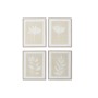 Cadre Home ESPRIT Blanc Beige Scandinave Plantes botaniques 40 x 2,2 x 50 cm (4 Unités)