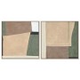 Cadre Home ESPRIT Vert Beige Abstrait Urbaine 80 x 3,8 x 80 cm (2 Unités)