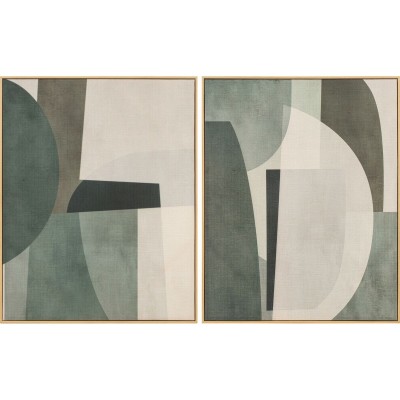 Cadre Home ESPRIT Vert Gris Moderne Scandinave 80 x 3,8 x 100 cm (2 Unités)