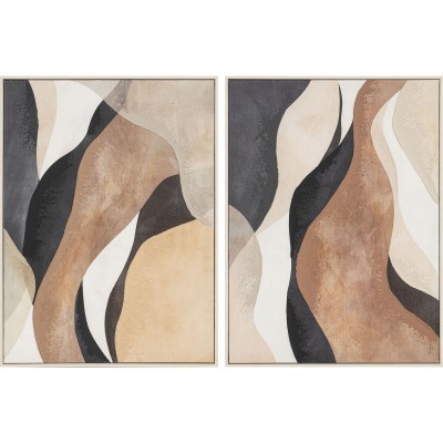 Cadre Home ESPRIT Marron Beige Abstrait Urbaine 60 x 2,8 x 80 cm (2 Unités)