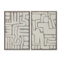 Cadre Home ESPRIT Blanc Beige Abstrait Scandinave 60 x 3 x 90 cm (2 Unités)
