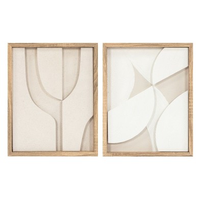 Cadre Home ESPRIT Blanc Naturel Moderne Scandinave 40 x 3,8 x 50 cm (2 Unités)