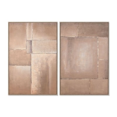 Cadre Home ESPRIT Marron Abstrait Moderne 80 x 3,8 x 120 cm (2 Unités)