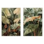Cadre Home ESPRIT Jaune Vert Terre cuite Palmiers Tropical (2 Unités)