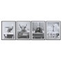 Cadre Home ESPRIT Blanc Noir Animal Vintage 45 x 2,2 x 60 cm (4 Unités)