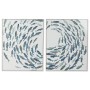 Cadre Home ESPRIT Bleu Crème Spirales 82,5 x 4 x 102,5 cm (2 Unités)