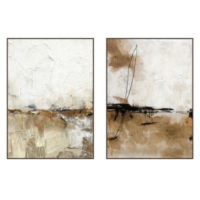 Cadre Home ESPRIT Blanc Marron Beige Abstrait Moderne 103 x 4,5 x 143 cm (2 Unités)