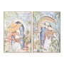 Cadre Home ESPRIT Bleu Marron Vert Beige Tropical chica 80 x 3,5 x 120 cm (2 Unités)