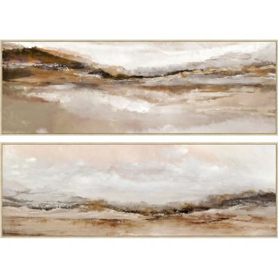 Painting Home ESPRIT White Brown Modern Landscape 153 x 4,3 x 53 cm (2 Units)