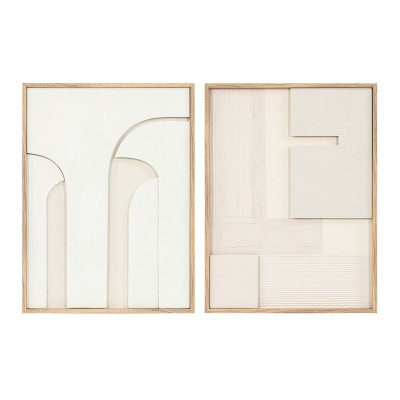 Cadre Home ESPRIT Blanc Naturel Moderne Scandinave 75 x 3,8 x 100 cm (2 Unités)