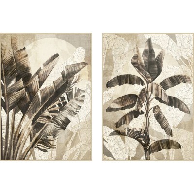 Cadre Home ESPRIT Blanc Beige Palmiers Tropical 103 x 4,5 x 143 cm (2 Unités)