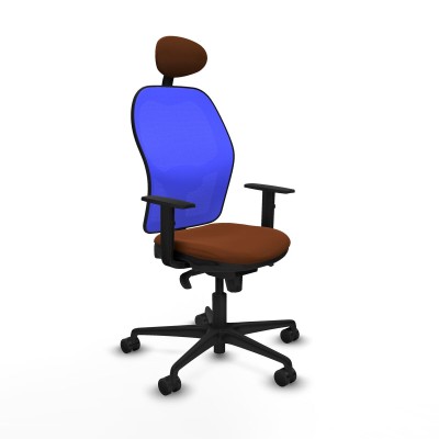 Chaise de Bureau avec Appui-tête Jorquera Piqueras y Crespo 1D036N1 Bleu Marron