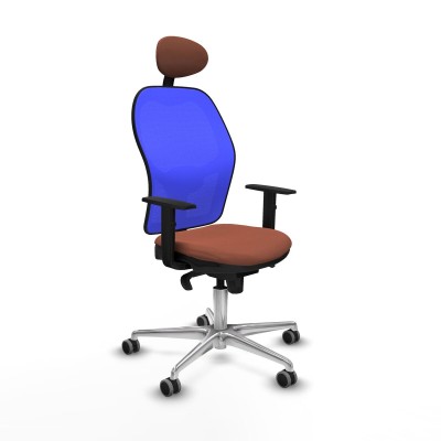 Chaise de Bureau avec Appui-tête Jorquera Piqueras y Crespo 1D086G1 Bleu Marron